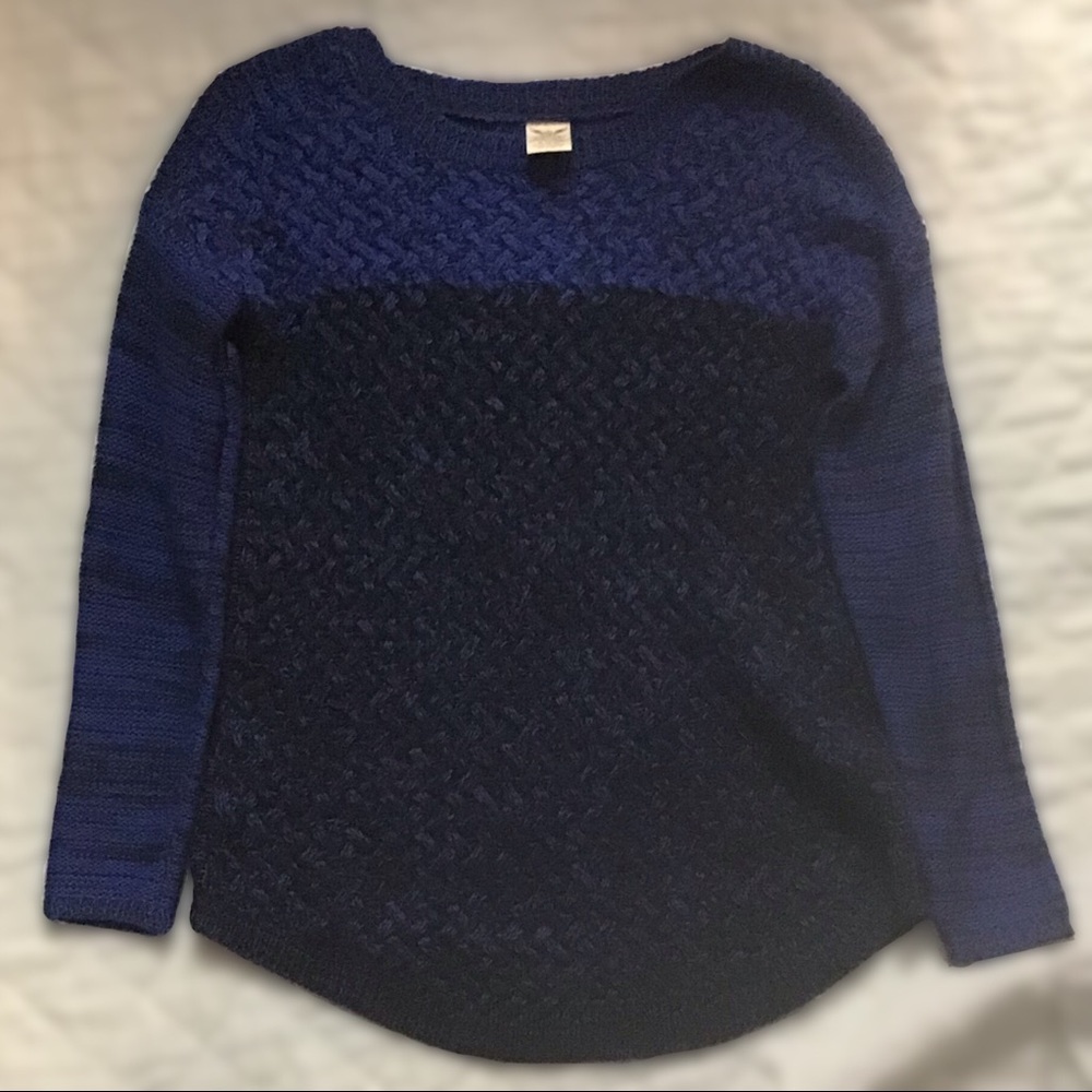 Blue & Black “Faded Glory” Ombré Knit Sweater Size S In Womens